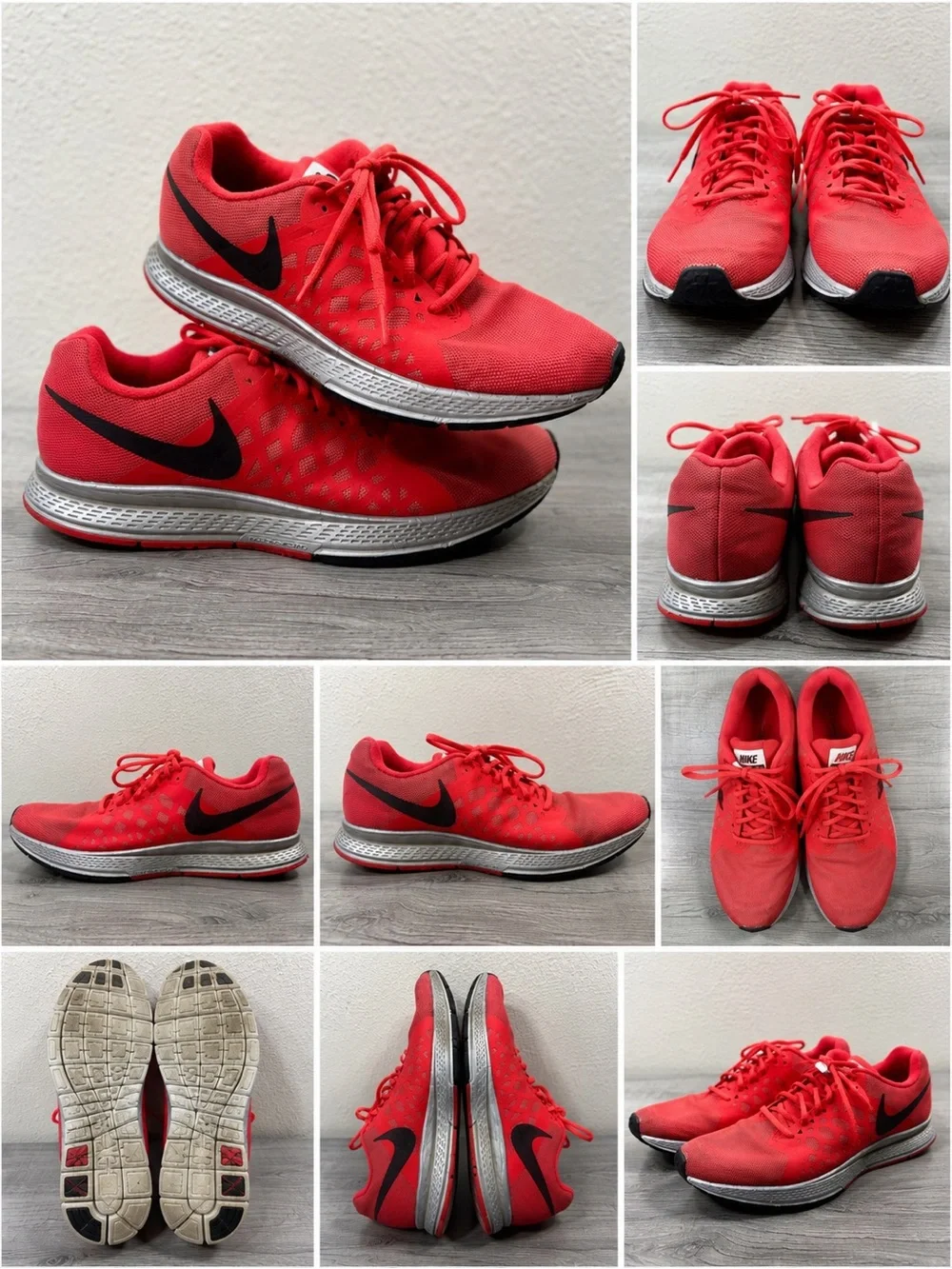 Nike Zoom Pegasus Red and Black Men's Running Shoes Size9.5